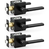 image:imageProbrico Interior Passage Door Handles 10 Pack Brushed Nickel NonLocking Square Levers for Closet Hallway Reversible Heavy Duty HardwareMatte Black