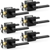 image:imageProbrico Interior Passage Door Handles 10 Pack Brushed Nickel NonLocking Square Levers for Closet Hallway Reversible Heavy Duty HardwareMatte Black