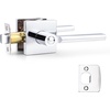 image:imageProbrico Interior Passage Door Handles 10 Pack Brushed Nickel NonLocking Square Levers for Closet Hallway Reversible Heavy Duty HardwarePolished Chrome