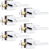image:imageProbrico Interior Passage Door Handles 10 Pack Brushed Nickel NonLocking Square Levers for Closet Hallway Reversible Heavy Duty HardwarePolished Chrome