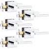 image:imageProbrico Interior Passage Door Handles 10 Pack Brushed Nickel NonLocking Square Levers for Closet Hallway Reversible Heavy Duty HardwarePolished Chrome