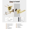image:imageProbrico Interior Passage Door Handles 10 Pack Polished Chrome NonLocking Square Levers for Closet Hallway Reversible Heavy Duty HardwareGold