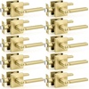 image:imageProbrico Interior Passage Door Handles 10 Pack Polished Chrome NonLocking Square Levers for Closet Hallway Reversible Heavy Duty HardwareGold
