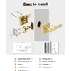 image:imageProbrico Interior Passage Door Handles 10 Pack Polished Chrome NonLocking Square Levers for Closet Hallway Reversible Heavy Duty HardwareGold