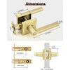 image:imageProbrico Interior Passage Door Handles 10 Pack Polished Chrome NonLocking Square Levers for Closet Hallway Reversible Heavy Duty HardwareGold