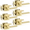 image:imageProbrico Interior Passage Door Handles 10 Pack Polished Chrome NonLocking Square Levers for Closet Hallway Reversible Heavy Duty HardwareGold