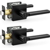 image:imageProbrico Interior Passage Door Handles 10 Pack Polished Chrome NonLocking Square Levers for Closet Hallway Reversible Heavy Duty HardwareMatte Black
