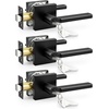 image:imageProbrico Interior Passage Door Handles 10 Pack Polished Chrome NonLocking Square Levers for Closet Hallway Reversible Heavy Duty HardwareMatte Black