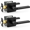 image:imageProbrico Interior Passage Door Handles 10 Pack Polished Chrome NonLocking Square Levers for Closet Hallway Reversible Heavy Duty HardwareMatte Black