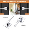 image:imageProbrico Interior Passage Door Handles 10 Pack Polished Chrome NonLocking Square Levers for Closet Hallway Reversible Heavy Duty HardwarePolished Chrome