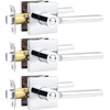 image:imageProbrico Interior Passage Door Handles 10 Pack Polished Chrome NonLocking Square Levers for Closet Hallway Reversible Heavy Duty HardwarePolished Chrome