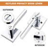 image:imageProbrico Interior Passage Door Handles 10 Pack Polished Chrome NonLocking Square Levers for Closet Hallway Reversible Heavy Duty HardwarePolished Chrome
