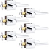 image:imageProbrico Interior Passage Door Handles 10 Pack Polished Chrome NonLocking Square Levers for Closet Hallway Reversible Heavy Duty HardwarePolished Chrome