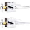 image:imageProbrico Interior Passage Door Handles 10 Pack Polished Chrome NonLocking Square Levers for Closet Hallway Reversible Heavy Duty HardwarePolished Chrome