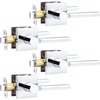 image:imageProbrico Interior Passage Door Handles 10 Pack Polished Chrome NonLocking Square Levers for Closet Hallway Reversible Heavy Duty HardwarePolished Chrome