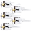 image:imageProbrico Interior Passage Door Handles 10 Pack Polished Chrome NonLocking Square Levers for Closet Hallway Reversible Heavy Duty HardwarePolished Chrome