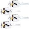image:imageProbrico Interior Passage Door Handles 10 Pack Polished Chrome NonLocking Square Levers for Closet Hallway Reversible Heavy Duty HardwarePolished Chrome