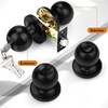 image:imageProbrico Keyed Alike Entry Door Knobs Black Keyed Entry Locksets Round Interior Door Knobs with Lock and Keys3 PackBlack
