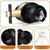 image:imageProbrico Keyed Alike Entry Door Knobs Black Keyed Entry Locksets Round Interior Door Knobs with Lock and Keys3 PackBlack