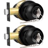 image:imageProbrico Keyed Alike Entry Door Knobs Black Keyed Entry Locksets Round Interior Door Knobs with Lock and Keys3 PackBlack