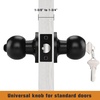 image:imageProbrico Keyed Alike Entry Door Knobs Black Keyed Entry Locksets Round Interior Door Knobs with Lock and Keys3 PackBlack