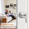 image:imageProbrico Keyed Alike Entry Door Knobs Black Keyed Entry Locksets Round Interior Door Knobs with Lock and Keys3 PackBrushed Nickel