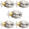 image:imageProbrico Keyed Alike Entry Door Knobs Black Keyed Entry Locksets Round Interior Door Knobs with Lock and Keys3 PackBrushed Nickel