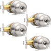 image:imageProbrico Keyed Alike Entry Door Knobs Black Keyed Entry Locksets Round Interior Door Knobs with Lock and Keys3 PackBrushed Nickel