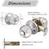 image:imageProbrico Keyed Alike Entry Door Knobs Black Keyed Entry Locksets Round Interior Door Knobs with Lock and Keys3 PackBrushed Nickel