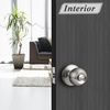 image:imageProbrico Keyed Alike Entry Door Knobs Black Keyed Entry Locksets Round Interior Door Knobs with Lock and Keys3 PackBrushed Nickel