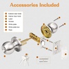 image:imageProbrico Keyed Alike Entry Door Knobs Black Keyed Entry Locksets Round Interior Door Knobs with Lock and Keys3 PackBrushed Nickel