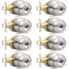 image:imageProbrico Keyed Alike Entry Door Knobs Black Keyed Entry Locksets Round Interior Door Knobs with Lock and Keys3 PackBrushed Nickel