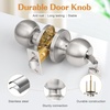image:imageProbrico Keyed Alike Entry Door Knobs Black Keyed Entry Locksets Round Interior Door Knobs with Lock and Keys3 PackBrushed Nickel