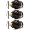 image:imageProbrico Keyed Alike Entry Door Knobs Black Keyed Entry Locksets Round Interior Door Knobs with Lock and Keys3 PackOil Rubbed Bronze