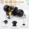 image:imageProbrico Keyed Alike Entry Door Knobs Black Keyed Entry Locksets Round Interior Door Knobs with Lock and Keys3 PackOil Rubbed Bronze