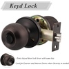 image:imageProbrico Keyed Alike Entry Door Knobs Black Keyed Entry Locksets Round Interior Door Knobs with Lock and Keys3 PackOil Rubbed Bronze
