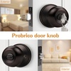 image:imageProbrico Keyed Alike Entry Door Knobs Black Keyed Entry Locksets Round Interior Door Knobs with Lock and Keys3 PackOil Rubbed Bronze
