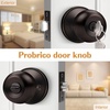 image:imageProbrico Keyed Alike Entry Door Knobs Black Keyed Entry Locksets Round Interior Door Knobs with Lock and Keys3 PackOil Rubbed Bronze