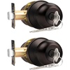 image:imageProbrico Keyed Alike Entry Door Knobs Black Keyed Entry Locksets Round Interior Door Knobs with Lock and Keys3 PackOil Rubbed Bronze