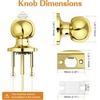 image:imageProbrico Keyed Alike Entry Door Knobs Black Keyed Entry Locksets Round Interior Door Knobs with Lock and Keys3 PackPolished Brass