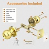 image:imageProbrico Keyed Alike Entry Door Knobs Black Keyed Entry Locksets Round Interior Door Knobs with Lock and Keys3 PackPolished Brass