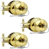 image:imageProbrico Keyed Alike Entry Door Knobs Black Keyed Entry Locksets Round Interior Door Knobs with Lock and Keys3 PackPolished Brass