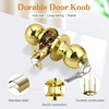 image:imageProbrico Keyed Alike Entry Door Knobs Black Keyed Entry Locksets Round Interior Door Knobs with Lock and Keys3 PackPolished Brass