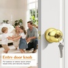image:imageProbrico Keyed Alike Entry Door Knobs Black Keyed Entry Locksets Round Interior Door Knobs with Lock and Keys3 PackPolished Brass