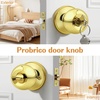image:imageProbrico Keyed Alike Entry Door Knobs Black Keyed Entry Locksets Round Interior Door Knobs with Lock and Keys3 PackPolished Brass