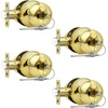 image:imageProbrico Keyed Alike Entry Door Knobs Black Keyed Entry Locksets Round Interior Door Knobs with Lock and Keys3 PackPolished Brass