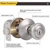 image:imageProbrico Keyed Alike Entry Door KnobsTulip Shape Entrance Locks in Brushed NickelInterior Door Lockset with Same Keys One Keyway Exterior Handles3 Pack