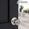 image:imageProbrico Keyed Alike Entry Door KnobsTulip Shape Entrance Locks in Brushed NickelInterior Door Lockset with Same Keys One Keyway Exterior Handles3 Pack