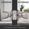 image:imageProbrico Keyed Alike Entry Door KnobsTulip Shape Entrance Locks in Brushed NickelInterior Door Lockset with Same Keys One Keyway Exterior Handles3 Pack