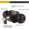 image:imageProbrico Keyed Alike Exterior Door Knobs with Lock Coastal Oil Rubbed Bronze Entry Door Knobs with Same Keys Interior Entrance Round Ball Shape Door Locksets 3Pack